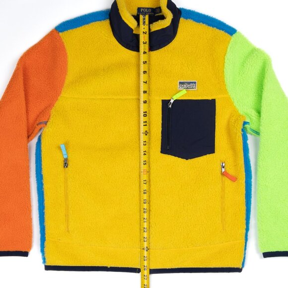 RALPH LAUREN COLORBLOCK HI-PILE SHERPA FLEECE FULL-ZIP HYBRID SIZE MEDIUM - Picture 8 of 11